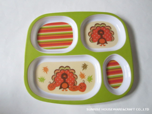 Melamine Hallowmas Plate turkey design