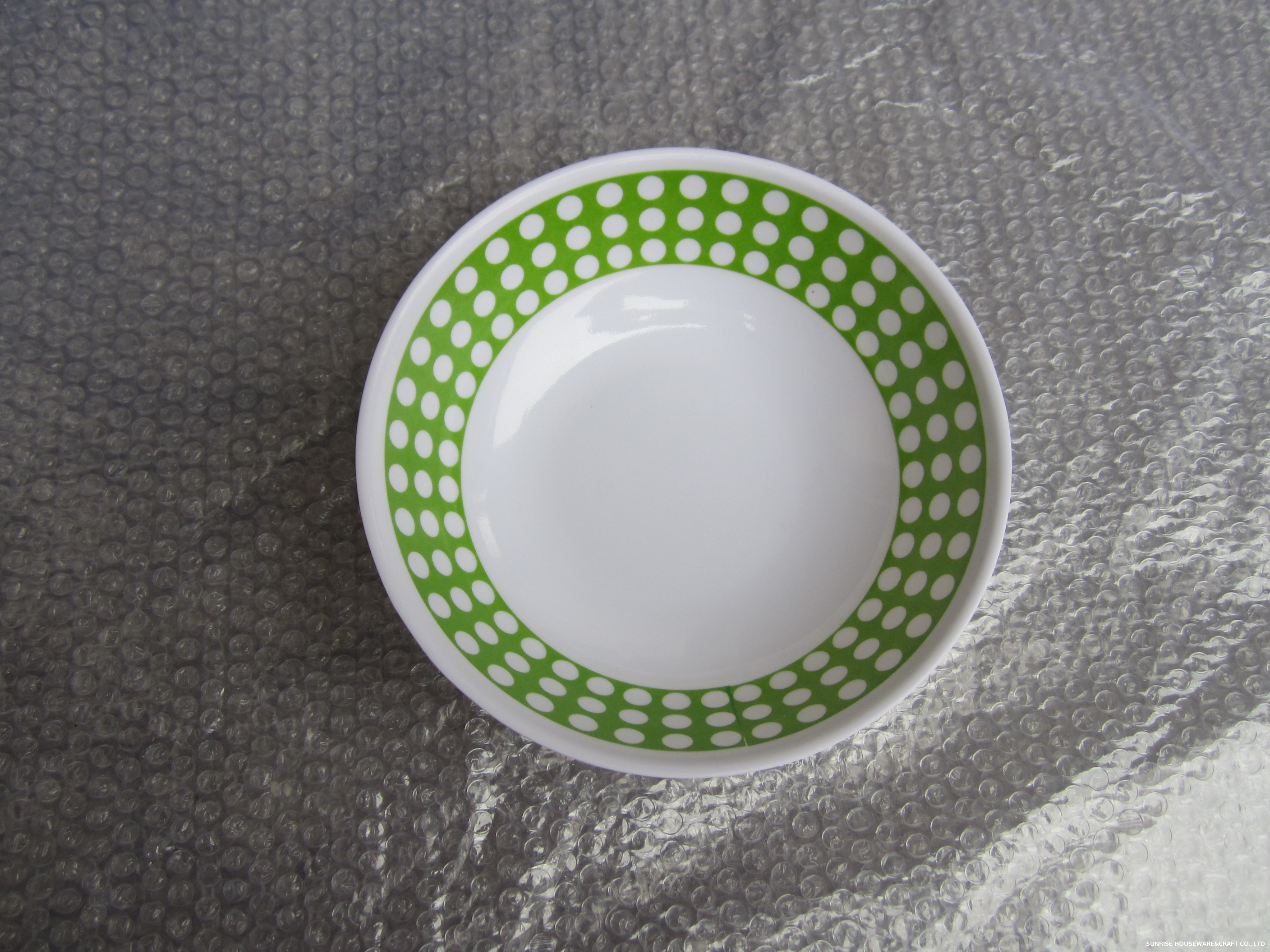 4pk melamine outdoor picnic Bowl green Dot Printing 