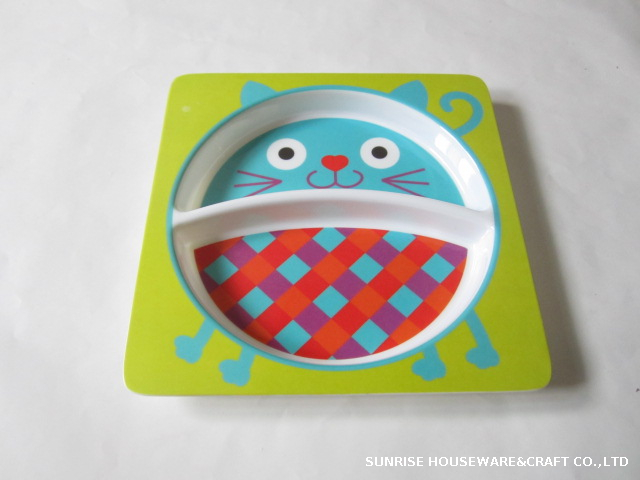 melamine baby square plate