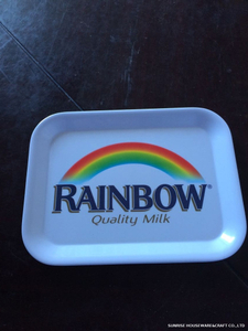 Melamine rectangle serving tray rainbow printing