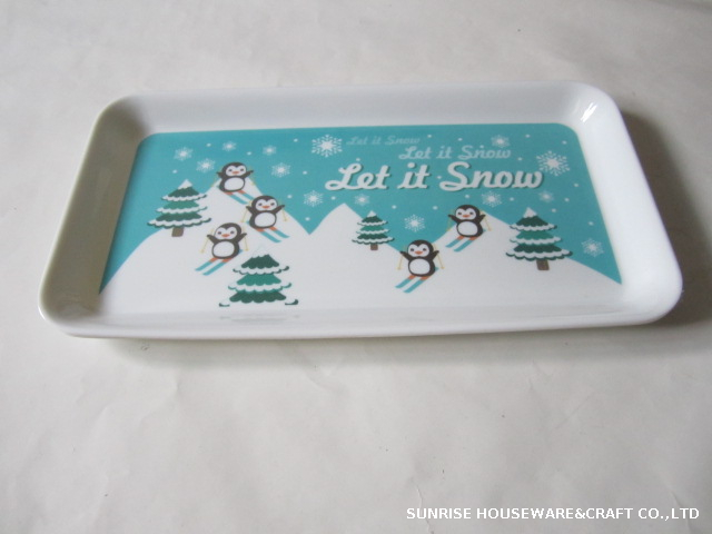 Melamine Christmas tray rectangle shape