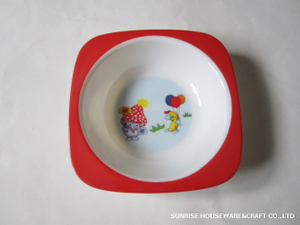 Melamine baby square bowl 