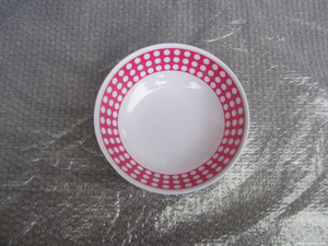 Plastic outdoor picnic Bowl pink Dot Printing promotion gift