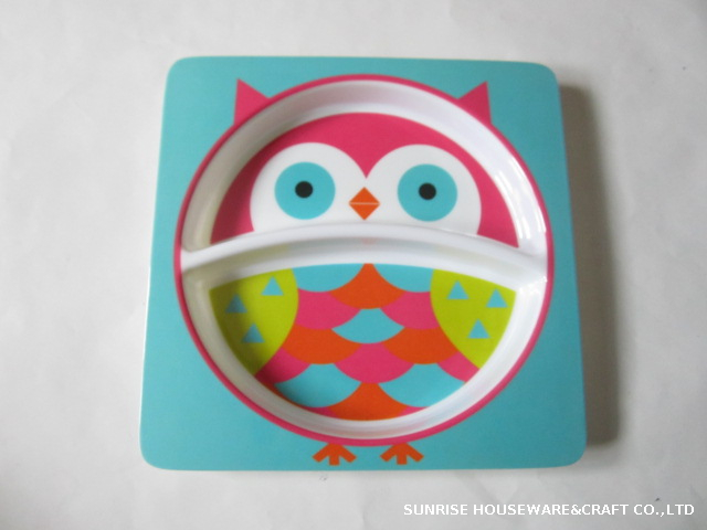 melamine kid square plate