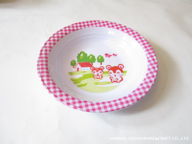 Children Bowl Pink Color Cartoon Printing