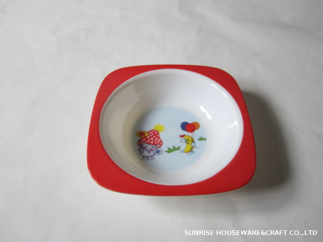 Melamine baby square bowl 