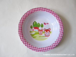 Children Bowl Pink Color Cartoon Printing