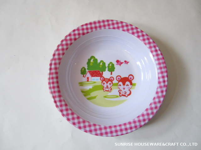 Baby Bowl Green Color Animal Cartoon Printing