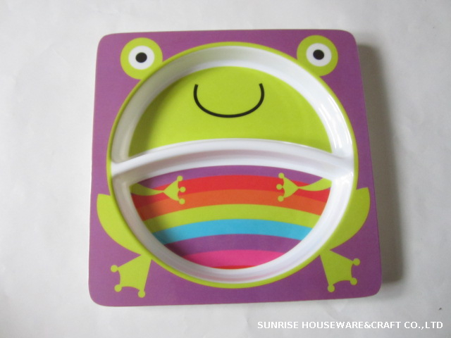 melamine kid square plate