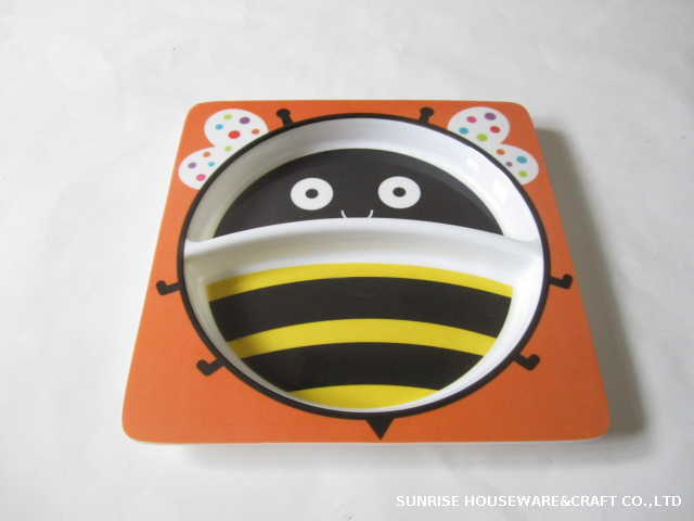 melamine kid square plate