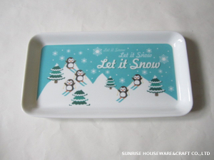 Melamine Christmas tray rectangle shape