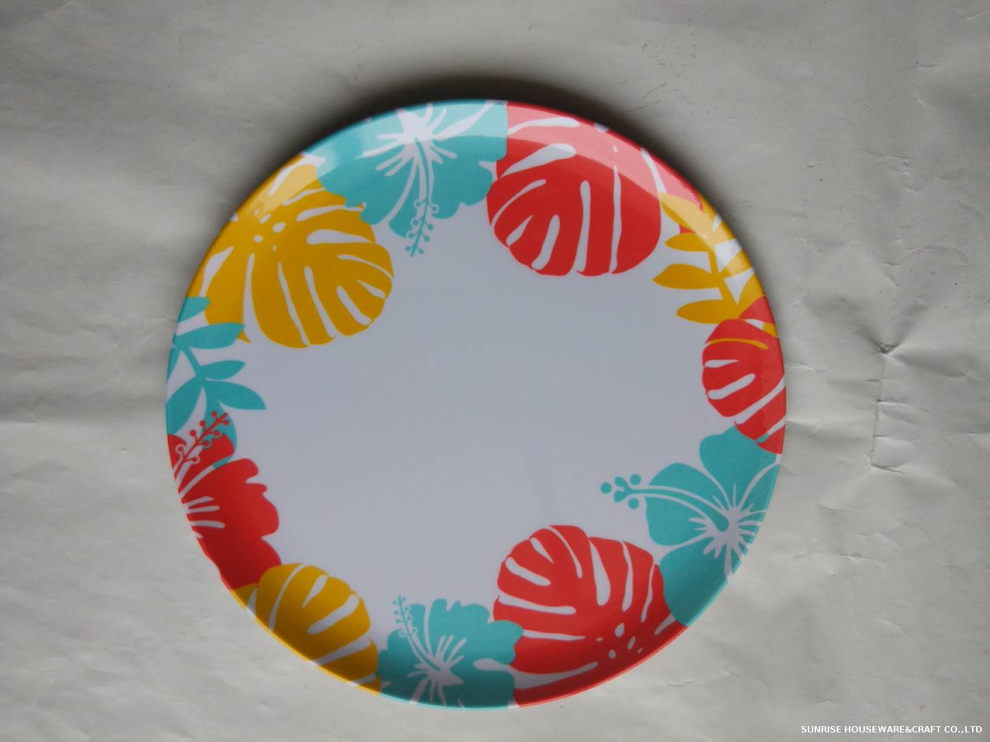  Melamine salad Plate promotion gift flower printing round shape